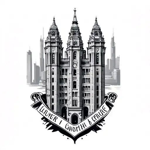 liver building, cars, motorcycles, mechanic tattoo design idea