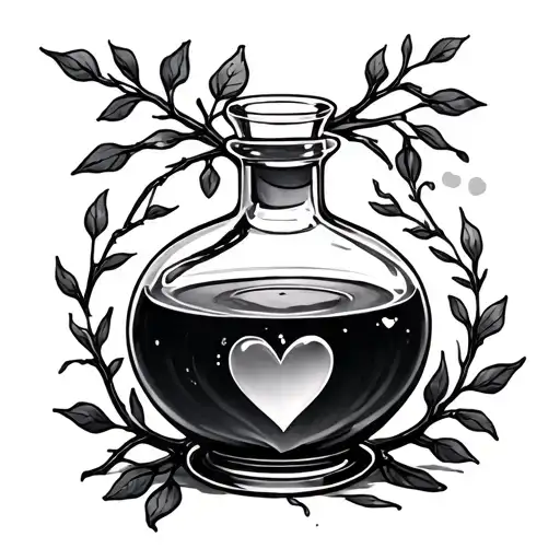 potion love branches tattoo design idea