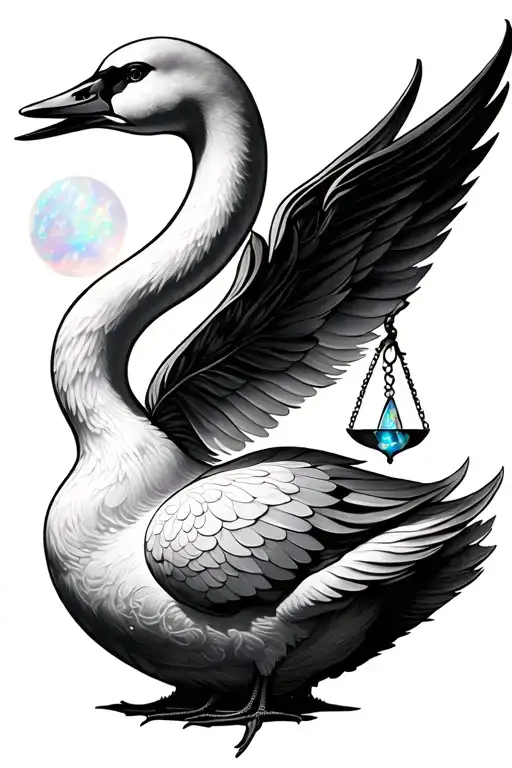 opal marigold libra swan design featuring tattoo design idea