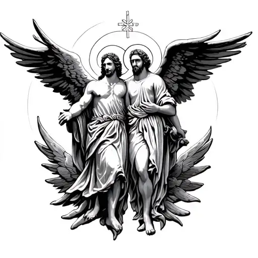 saint micheal and saint jude  tattoo design idea