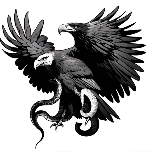 eagle with snake in its claws tattoo design idea
