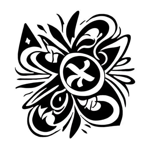 life is a gamble symbols tattoo design idea