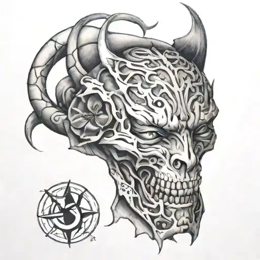 triger and c section scar tattoo design idea