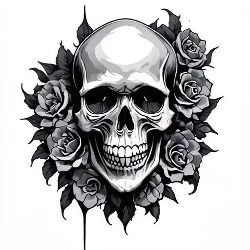 gothic skull tattoo design idea