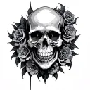 gothic skull tattoo design idea