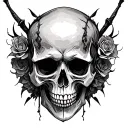gothic skull tattoo design idea