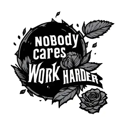 nobody cares work harder  tattoo design idea
