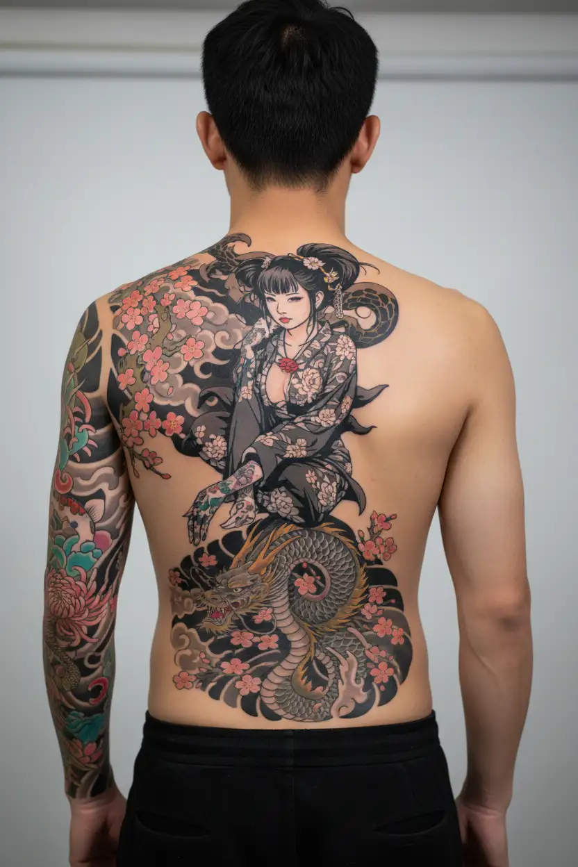 milf girl sexy full body tattoo design idea