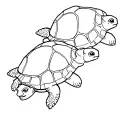 3 turtles arranged in a vertical position  tattoo design idea