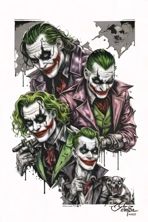 joker and harley quinn tattoo design idea