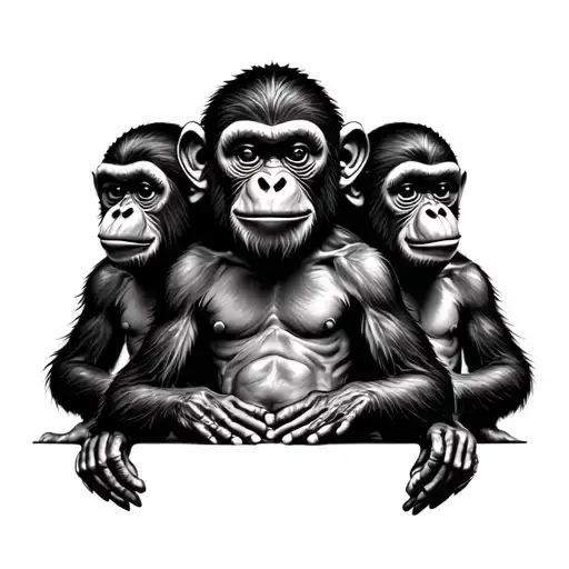 3 Wise Monkeys tattoo design idea