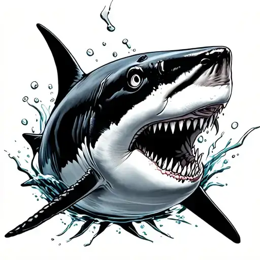 swimming shark from above tattoo design idea