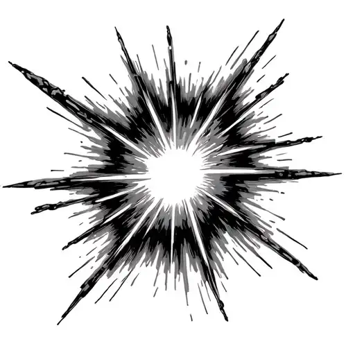 Supernova exploding tattoo design idea