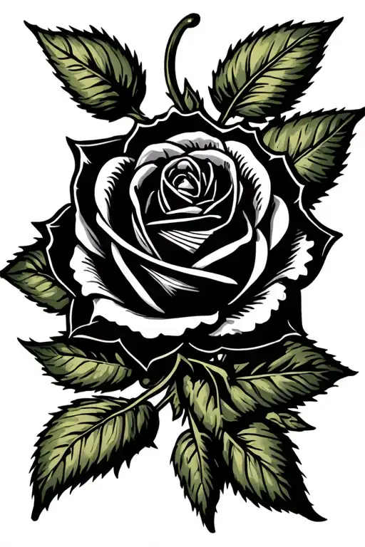 black rose wilting tattoo design idea