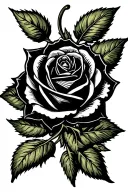 black rose wilting tattoo design idea