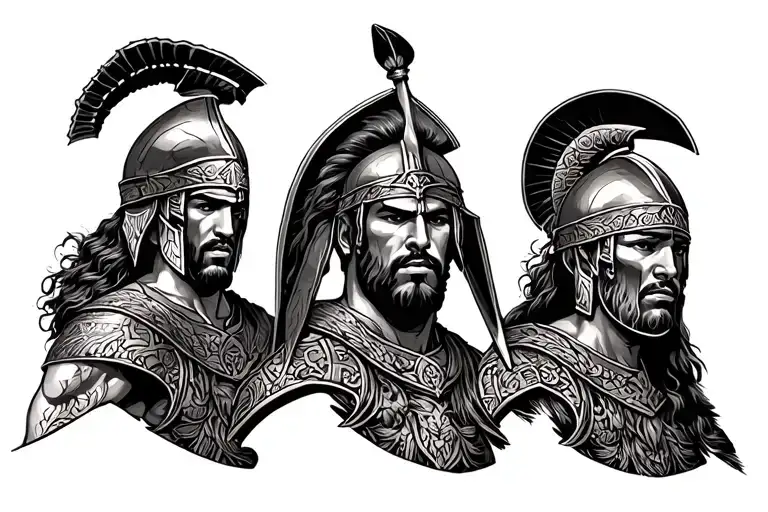 300 Spartans and Persians  tattoo design idea