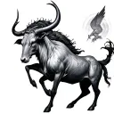 taurus sagittarius zeus perseverance resilience tattoo design idea