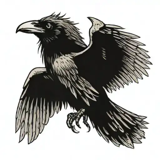 raven with wings spread across the arm tattoo tattoo design idea