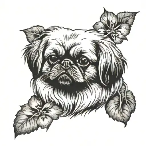 My daughter, my pet Pekingese breed, just passed away today I am sad and she is in heaven tattoo design idea
