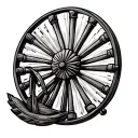 Spinning wheel tattoo design idea