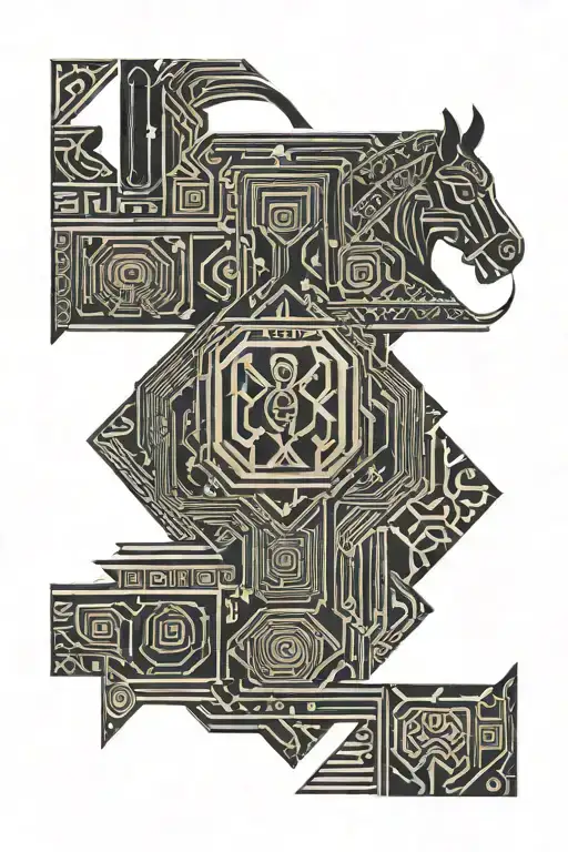 ain't no rest for the wicked, hieroglyphs tattoo design idea