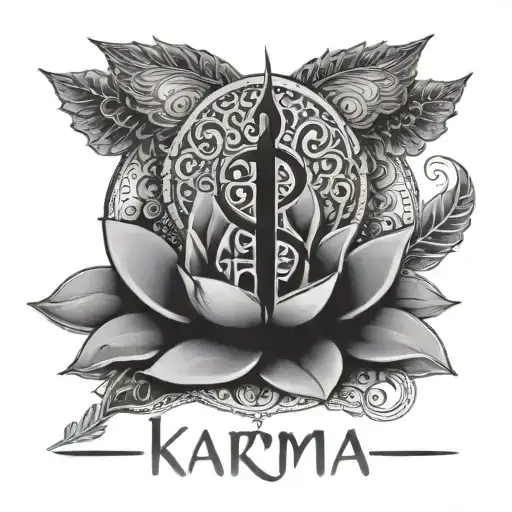 karma forgiveness and peace in sanskrit  tattoo design idea
