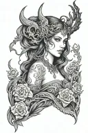 goddess hecate tattoo design idea