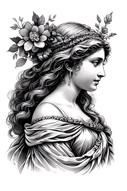 greek goddess hestia tattoo design idea