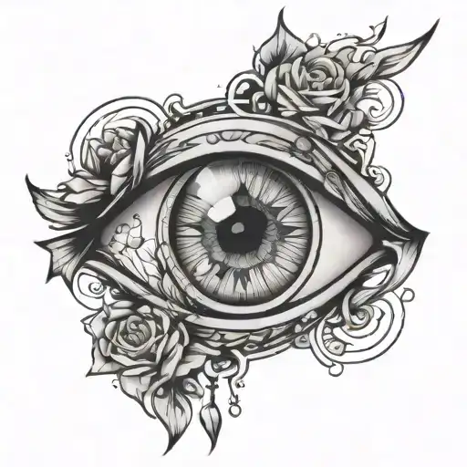 broken clock eye with a diamond crystal clear waters tattoo design idea