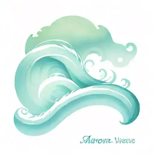 a river wave with the name Aaron hidden in the wave  tattoo design idea