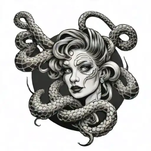 Woman as traitors and emotionally dangerous snake twisted tattoo design idea