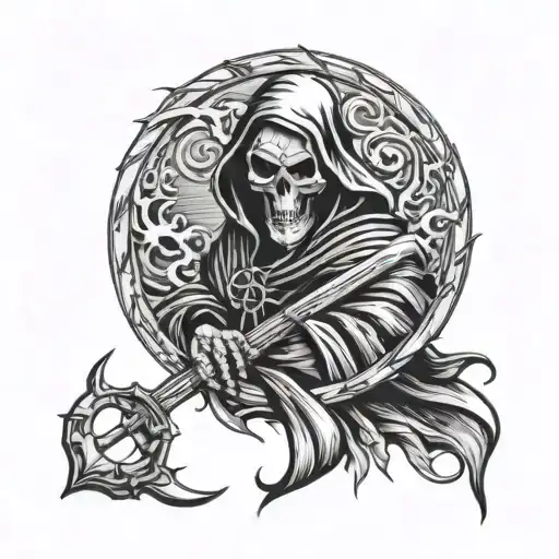 grim reaper death seal tattoo design idea
