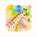 multi coloured giraffe tattoo design idea