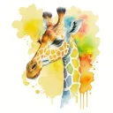 multi coloured giraffe tattoo design idea