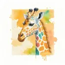 multi coloured giraffe tattoo design idea