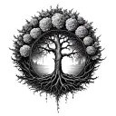 tree of life and death surrounded tattoo design idea