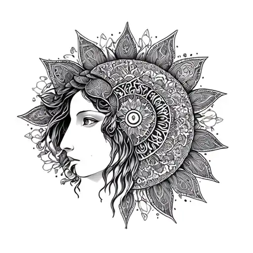 Aquarius aries gemini taurus virgo leo libra combine it together with mandala background  tattoo design idea