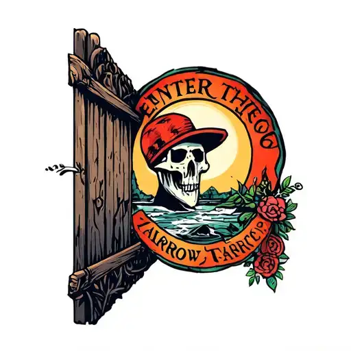 enter through the narrow gate tattoo design idea