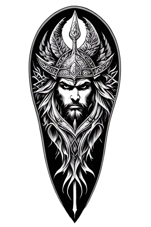 Filler Norse Mythology Leg Sleeve The theme tattoo design idea