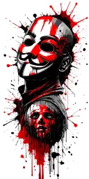 fuck system and prison cell and lost Life with Vendetta mask tattoo design idea