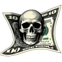 100 dollar bill with skull in middle tattoo design idea