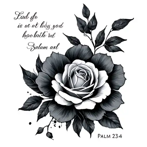 psalm 23:4 tattoo design idea