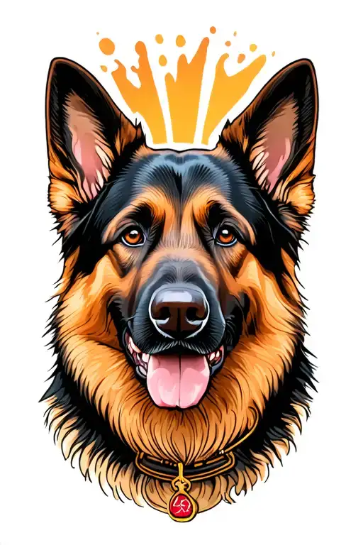 German Shepherd dog tattoo design idea