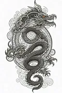 mandala leg oriental dragon tattoo design idea