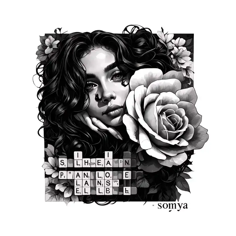 "Sonya" Crossword puzzle spelling out 'Isabel' tattoo design idea