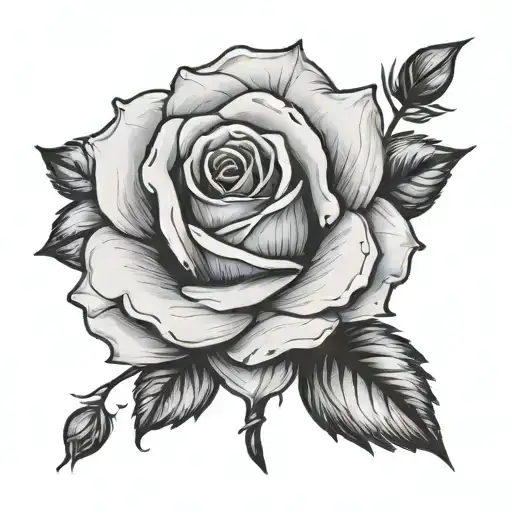 Rose Semicolon tattoo design idea