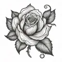 Rose Semicolon tattoo design idea
