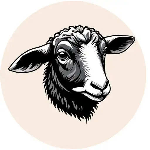 Chunky lamb in circle tattoo design idea