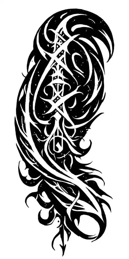 witches sigil tattoo design idea