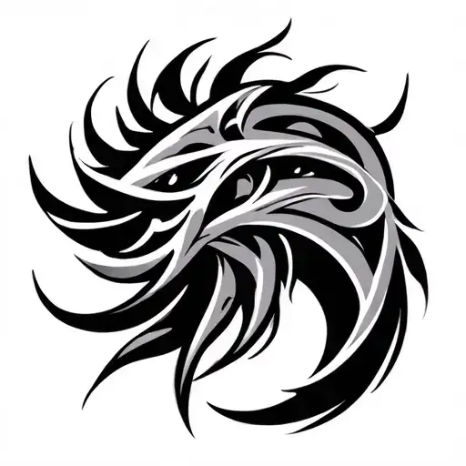 Atlantis tribal tattoo design idea